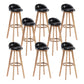 Modern Solid Wood base Bar Stool Upholstered Footrest Bar Stool