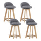 Modern Solid Wood base Bar Stool Upholstered Footrest Bar Stool