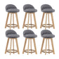 Modern Solid Wood base Bar Stool Upholstered Footrest Bar Stool