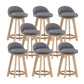Modern Solid Wood base Bar Stool Upholstered Footrest Bar Stool