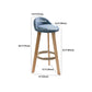 Modern Solid Wood base Bar Stool Upholstered Footrest Bar Stool