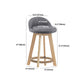 Modern Solid Wood base Bar Stool Upholstered Footrest Bar Stool