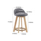 Modern Solid Wood base Bar Stool Upholstered Footrest Bar Stool