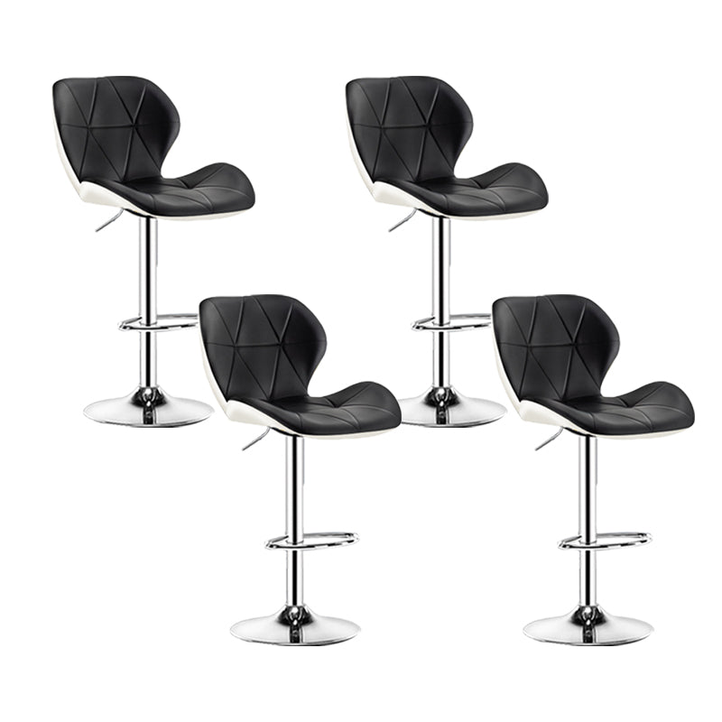 スカンジナビアのメタルバースツールフェイクレザーフットレスト調整可能なカウンタースツール