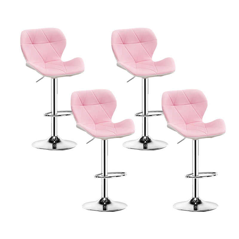 スカンジナビアのメタルバースツールフェイクレザーフットレスト調整可能なカウンタースツール