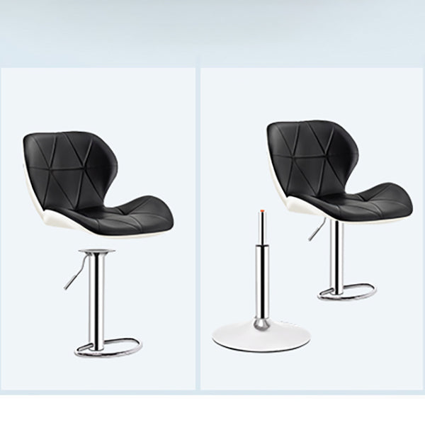 スカンジナビアのメタルバースツールフェイクレザーフットレスト調整可能なカウンタースツール