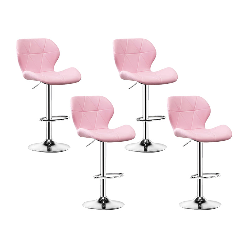 スカンジナビアのメタルバースツールフェイクレザーフットレスト調整可能なカウンタースツール