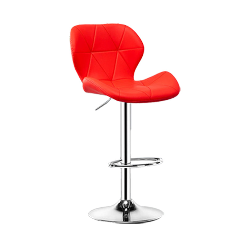 スカンジナビアのメタルバースツールフェイクレザーフットレスト調整可能なカウンタースツール