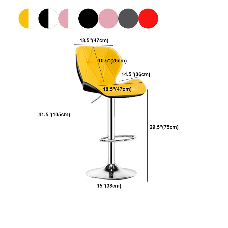 スカンジナビアのメタルバースツールフェイクレザーフットレスト調整可能なカウンタースツール