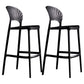 Modern Plastic Barstool Low Back Counter Stool in Matte Finish