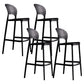 Modern Plastic Barstool Low Back Counter Stool in Matte Finish