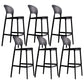Modern Plastic Barstool Low Back Counter Stool in Matte Finish