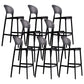 Modern Plastic Barstool Low Back Counter Stool in Matte Finish