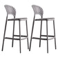 Modern Plastic Barstool Low Back Counter Stool in Matte Finish
