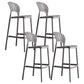 Modern Plastic Barstool Low Back Counter Stool in Matte Finish