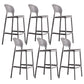 Modern Plastic Barstool Low Back Counter Stool in Matte Finish