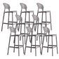 Modern Plastic Barstool Low Back Counter Stool in Matte Finish