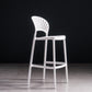 Modern Plastic Barstool Low Back Counter Stool in Matte Finish