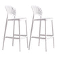 Modern Plastic Barstool Low Back Counter Stool in Matte Finish