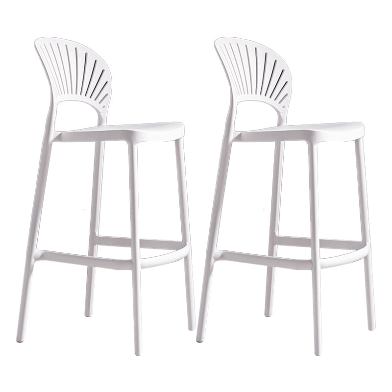 Modern Plastic Barstool Low Back Counter Stool in Matte Finish