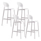Modern Plastic Barstool Low Back Counter Stool in Matte Finish