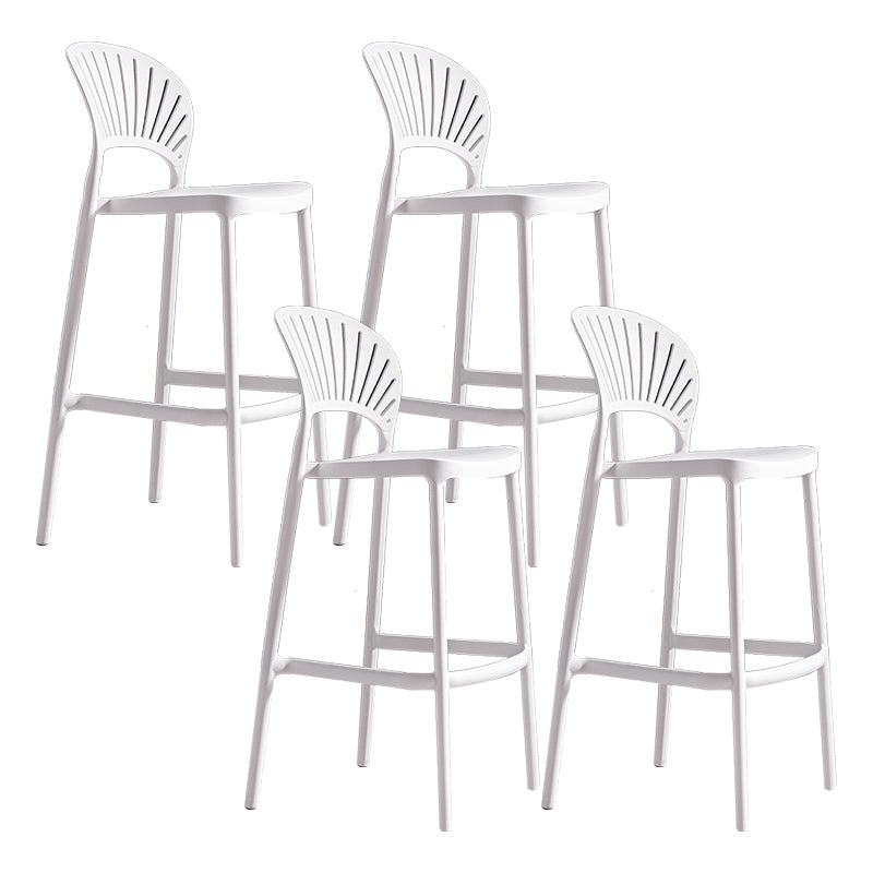 Modern Plastic Barstool Low Back Counter Stool in Matte Finish