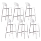 Modern Plastic Barstool Low Back Counter Stool in Matte Finish