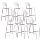 Modern Plastic Barstool Low Back Counter Stool in Matte Finish