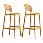 Modern Plastic Barstool Low Back Counter Stool in Matte Finish