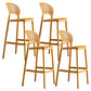 Modern Plastic Barstool Low Back Counter Stool in Matte Finish