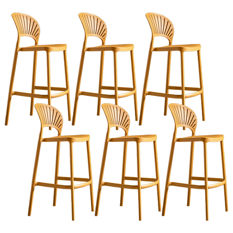 Modern Plastic Barstool Low Back Counter Stool in Matte Finish