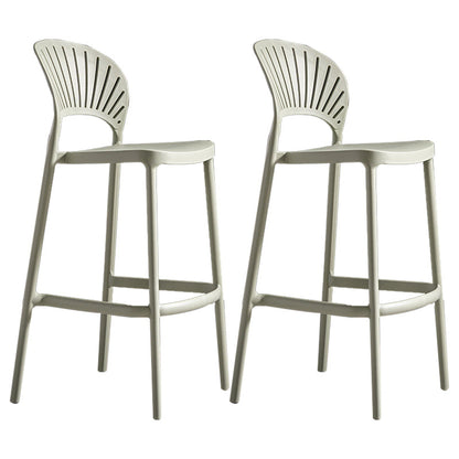 Modern Plastic Barstool Low Back Counter Stool in Matte Finish