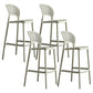 Modern Plastic Barstool Low Back Counter Stool in Matte Finish
