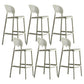 Modern Plastic Barstool Low Back Counter Stool in Matte Finish