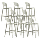 Modern Plastic Barstool Low Back Counter Stool in Matte Finish