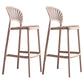 Modern Plastic Barstool Low Back Counter Stool in Matte Finish
