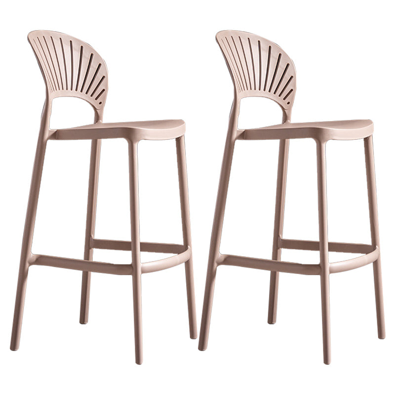 Modern Plastic Barstool Low Back Counter Stool in Matte Finish