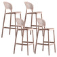 Modern Plastic Barstool Low Back Counter Stool in Matte Finish