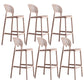 Modern Plastic Barstool Low Back Counter Stool in Matte Finish