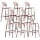 Modern Plastic Barstool Low Back Counter Stool in Matte Finish