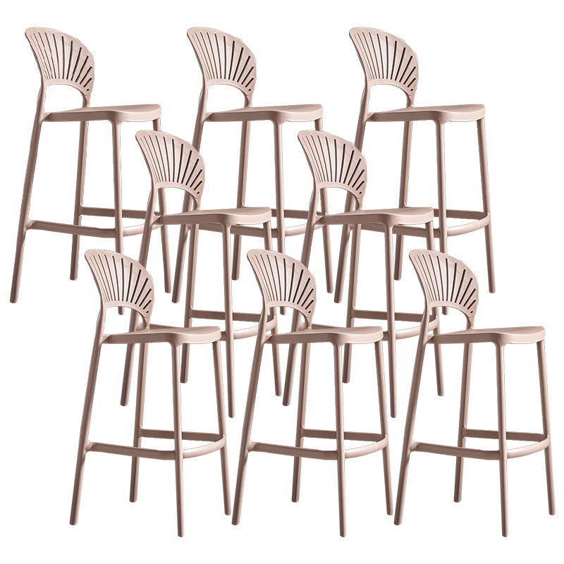 Modern Plastic Barstool Low Back Counter Stool in Matte Finish