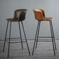 Modern Bucket Low Back Counter Chair Faux Leather Counter Bar Stool for Dining Room