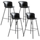 Modern Bucket Low Back Counter Chair Faux Leather Counter Bar Stool for Dining Room
