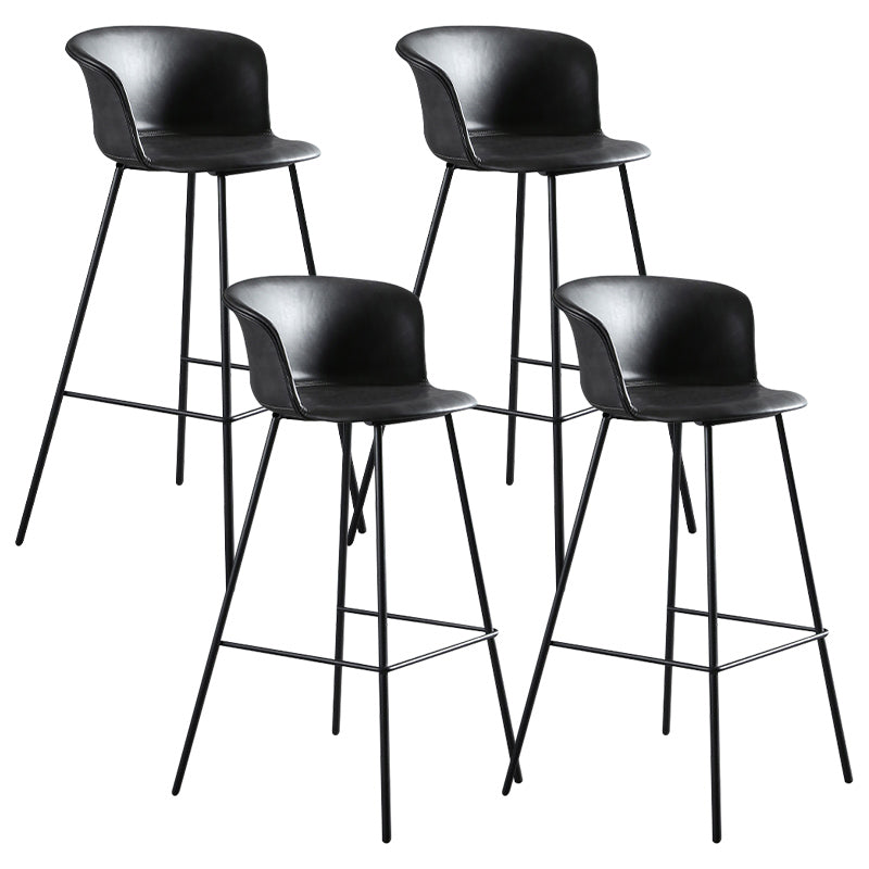 Modern Bucket Low Back Counter Chair Faux Leather Counter Bar Stool for Dining Room