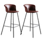 Modern Bucket Low Back Counter Chair Faux Leather Counter Bar Stool for Dining Room