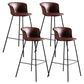 Modern Bucket Low Back Counter Chair Faux Leather Counter Bar Stool for Dining Room
