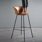 Modern Bucket Low Back Counter Chair Faux Leather Counter Bar Stool for Dining Room
