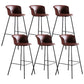 Modern Bucket Low Back Counter Chair Faux Leather Counter Bar Stool for Dining Room