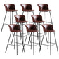 Modern Bucket Low Back Counter Chair Faux Leather Counter Bar Stool for Dining Room