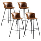 Modern Bucket Low Back Counter Chair Faux Leather Counter Bar Stool for Dining Room